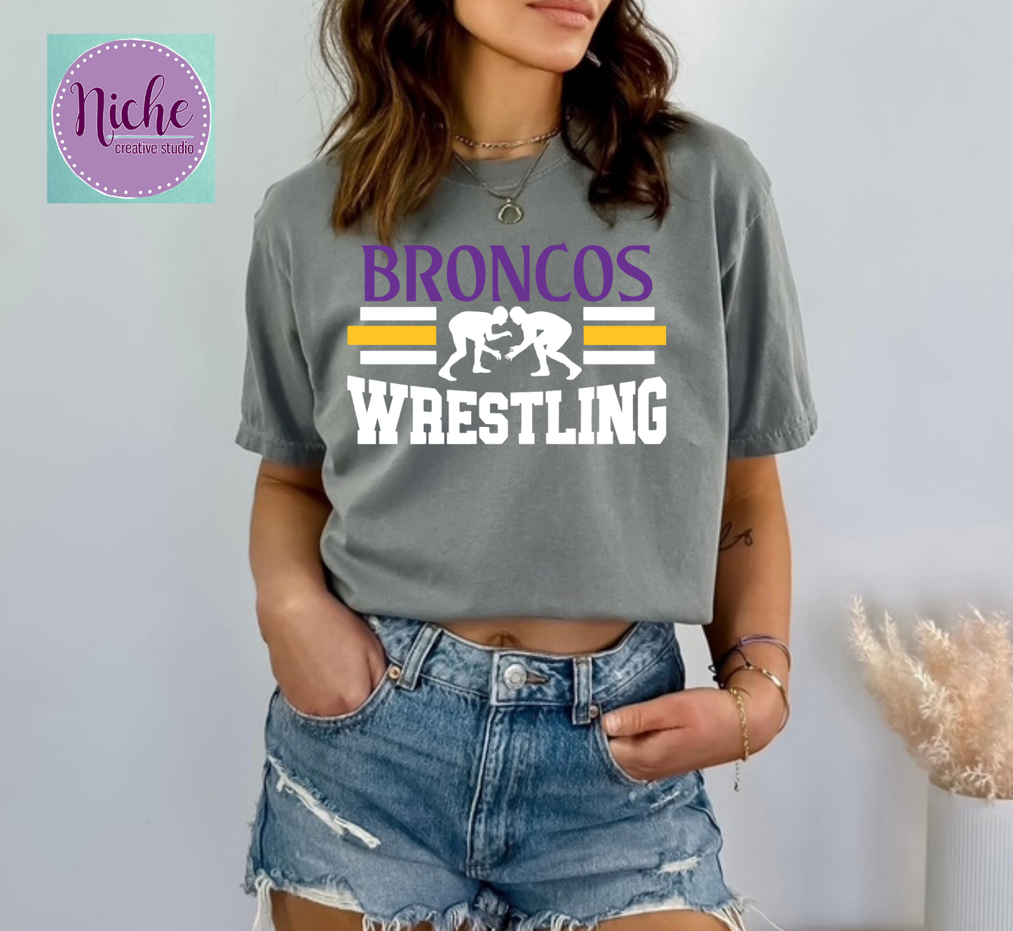 -BRO4497 Broncos Wrestling Decal