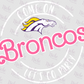 -BRO791 Come on Broncos Let's Go Party Decal
