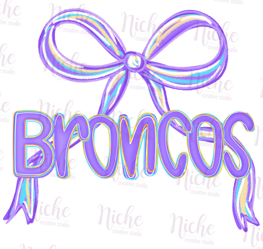 -BRO8219 Broncos Preppy Bow Decal