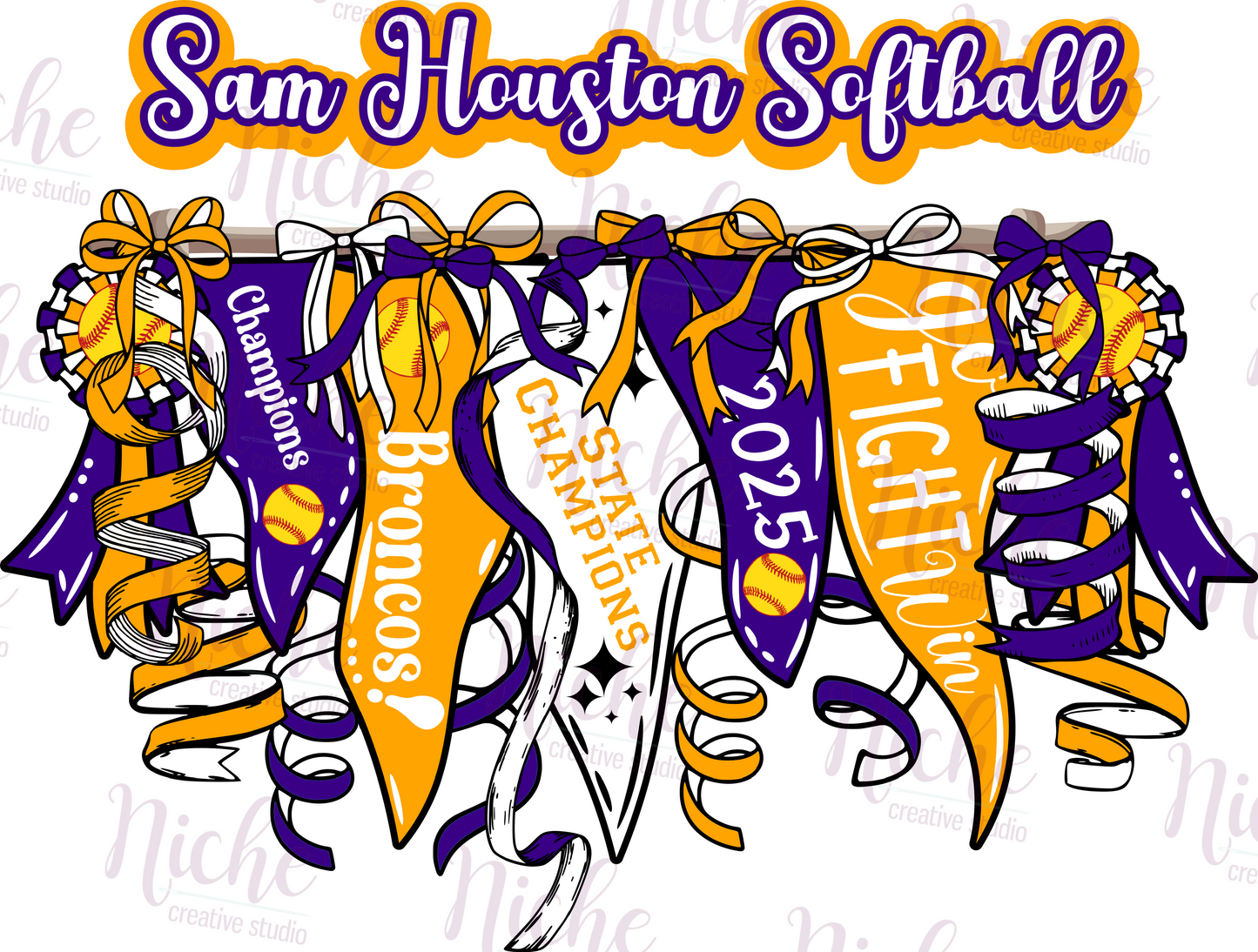 -BRO8201 Lady Broncos Softball State Champions 2025 Decal