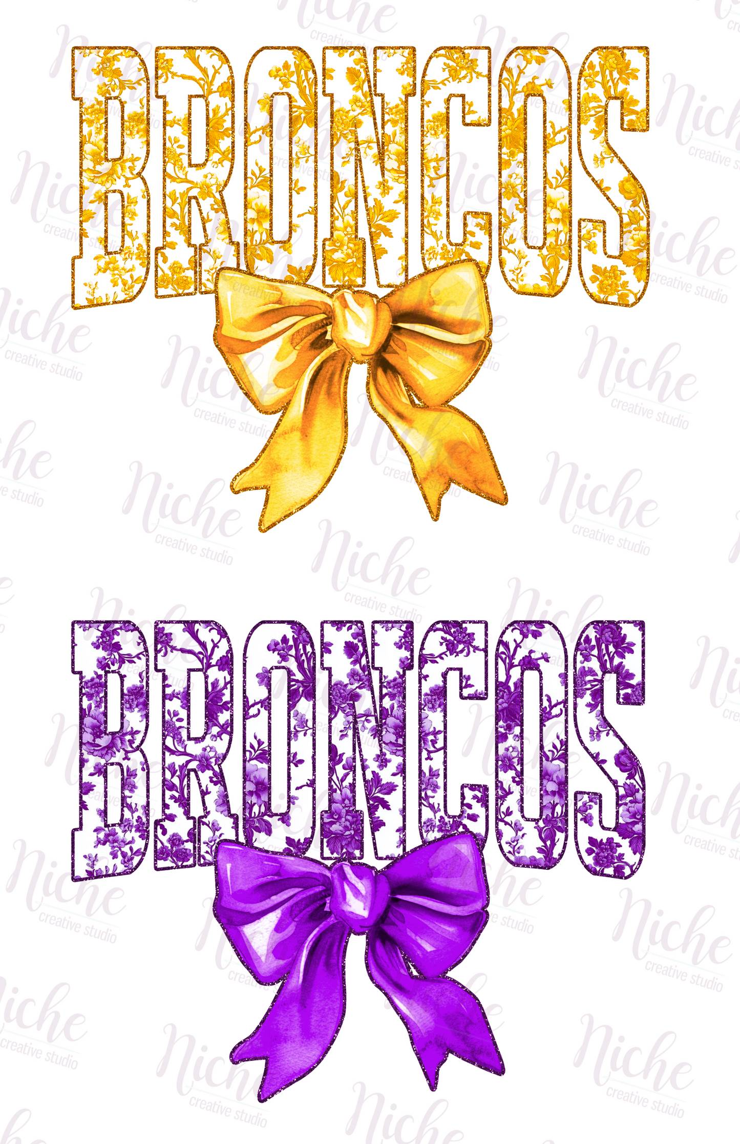 -BRO8254 Floral Broncos Decal