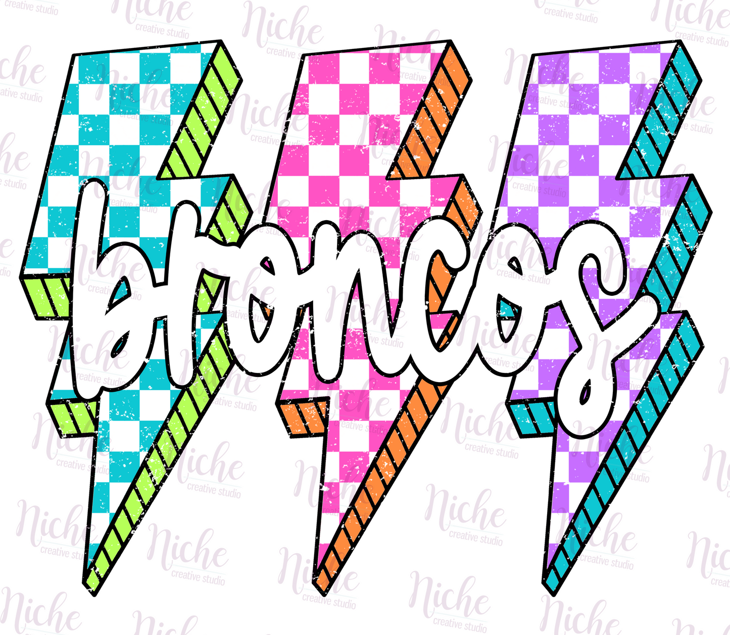 -BRO8255 Lightning Bolt Broncos Decal