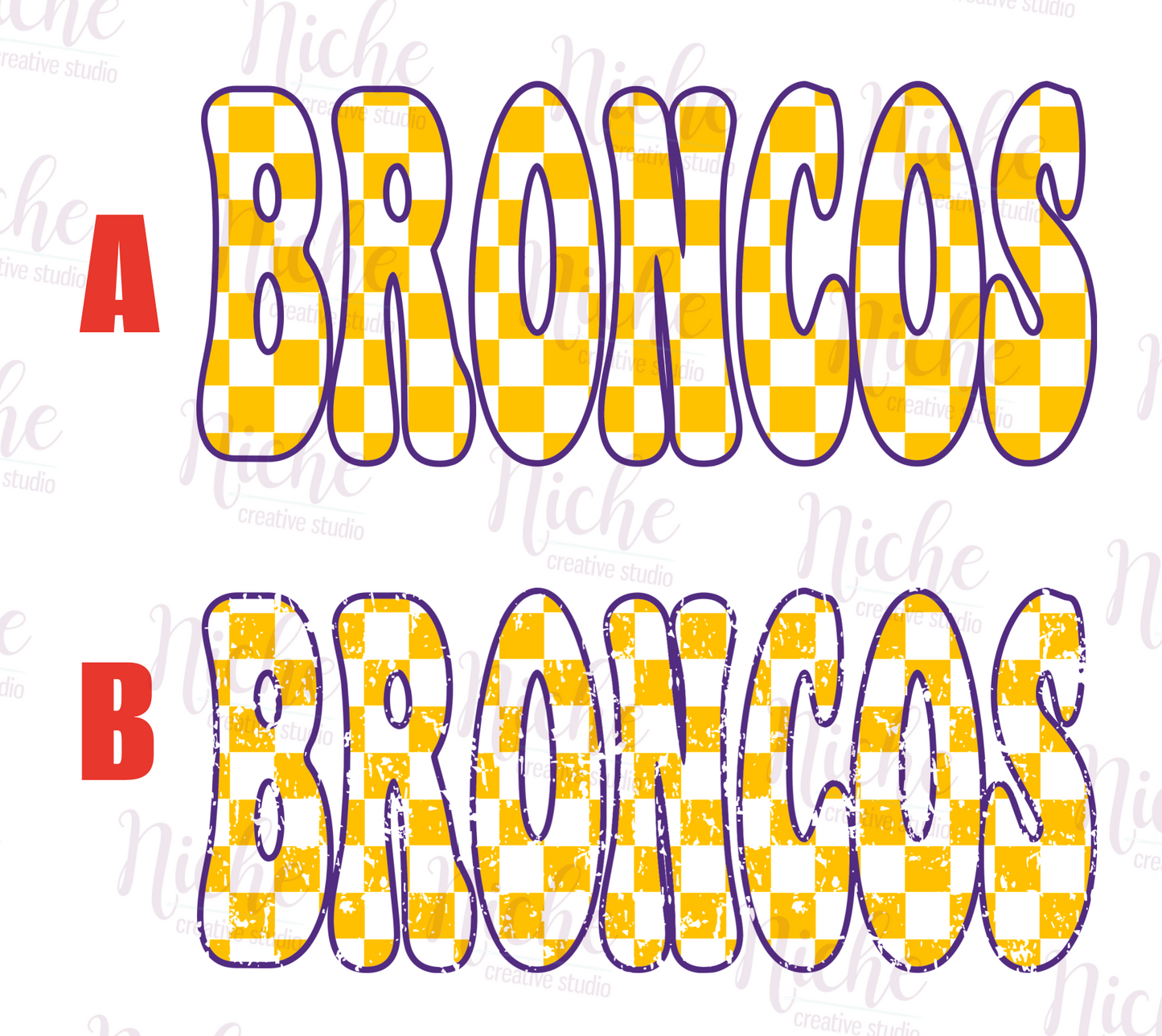 -BRO8256 Broncos Checkered Decal