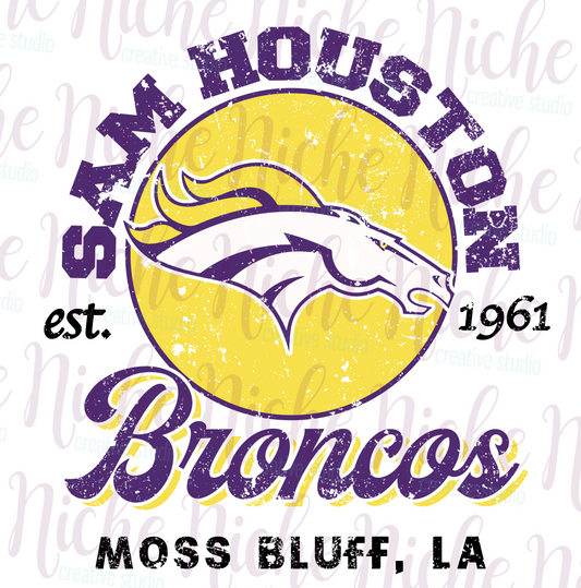 -BRO8275 Sam Houston Broncos Old School Decal