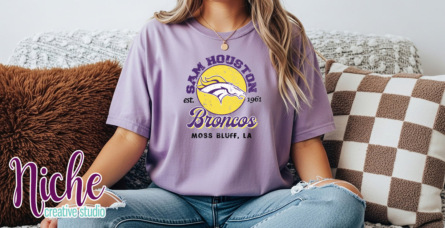 -BRO8275 Sam Houston Broncos Old School Decal