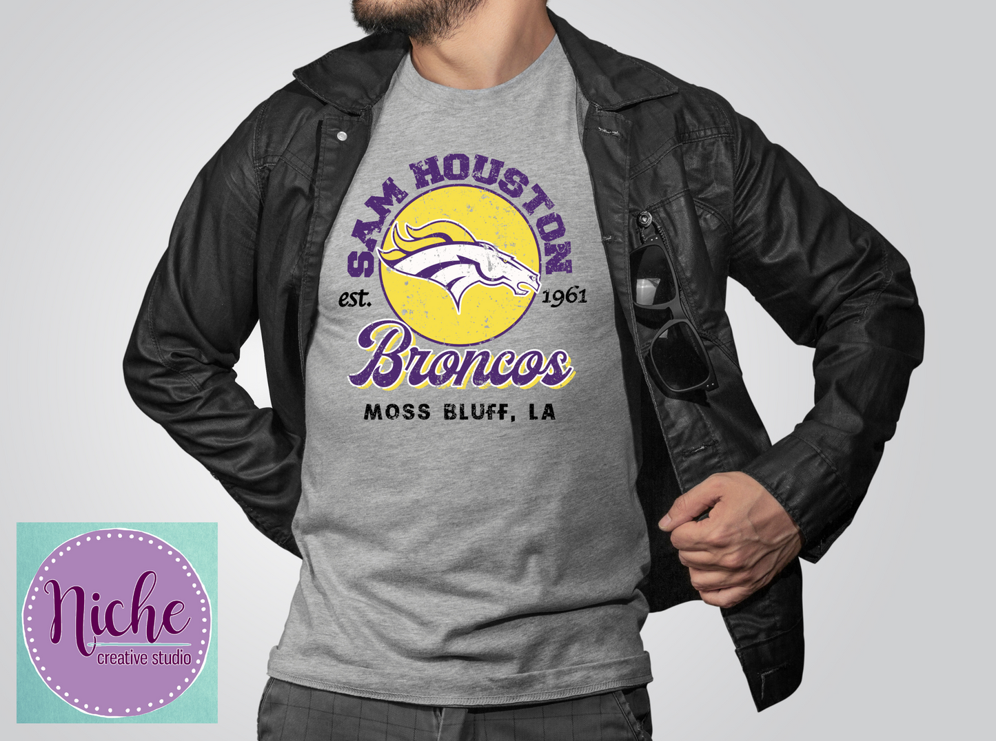 -BRO8275 Sam Houston Broncos Old School Decal