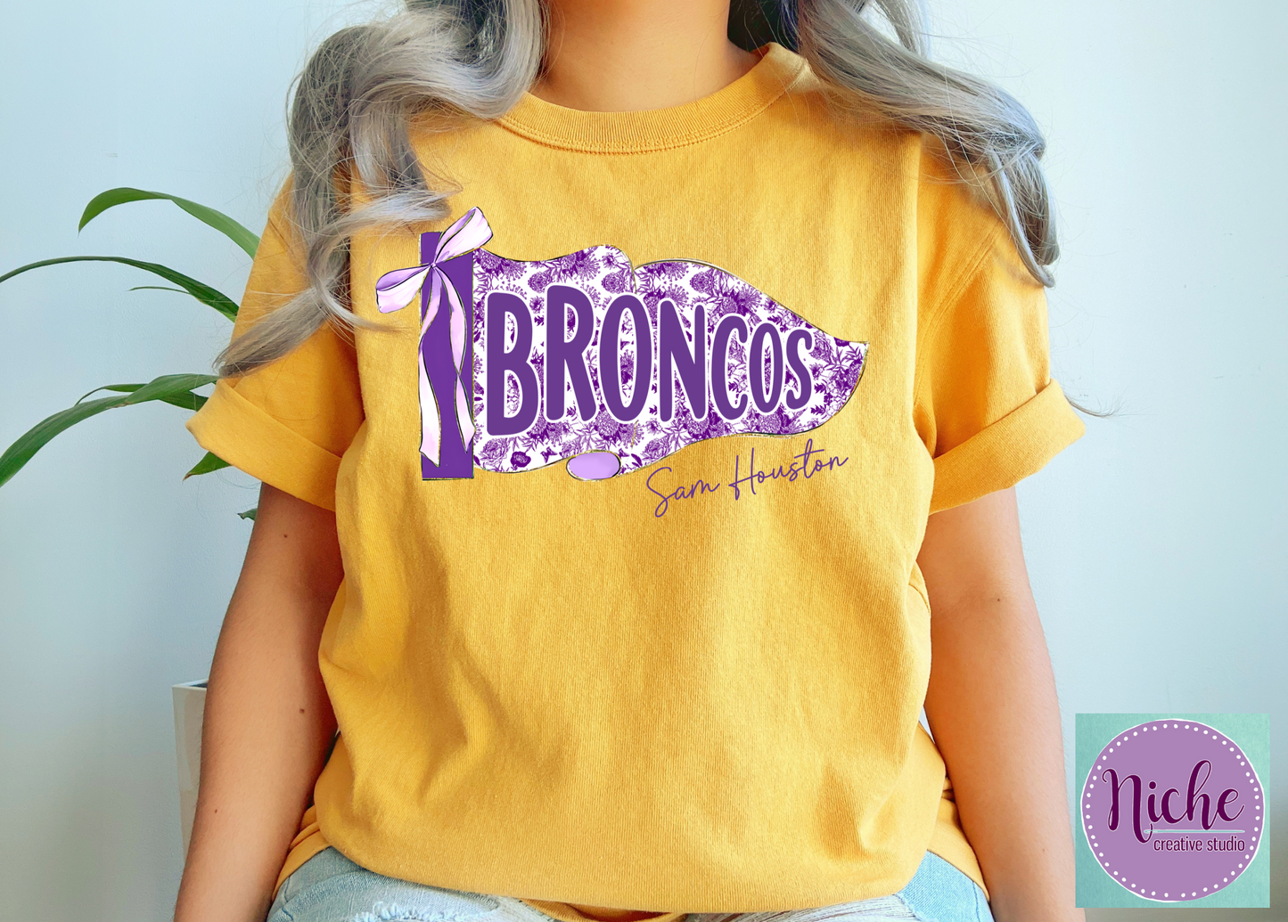 -BRO8295 Broncos Purple Pennant Decal