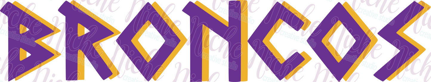 -BRO8456 Broncos in Greek Writing Decal