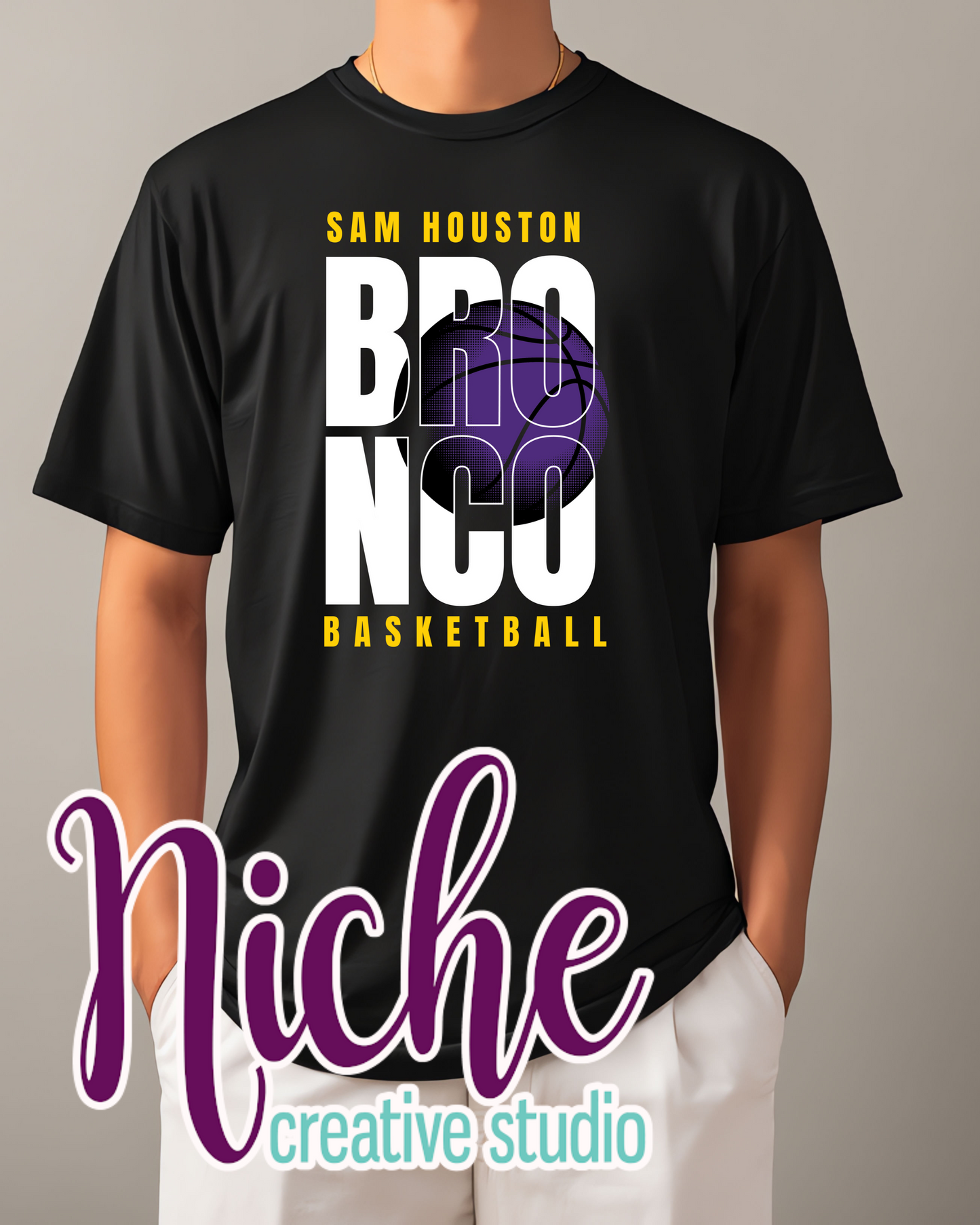 -BRO8711 Broncos Halftone Basketball Decal