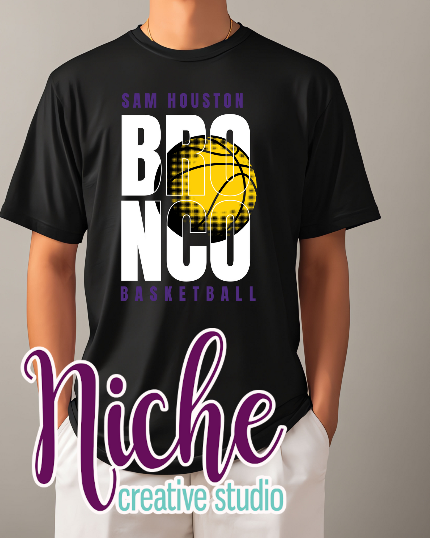 -BRO8711 Broncos Halftone Basketball Decal