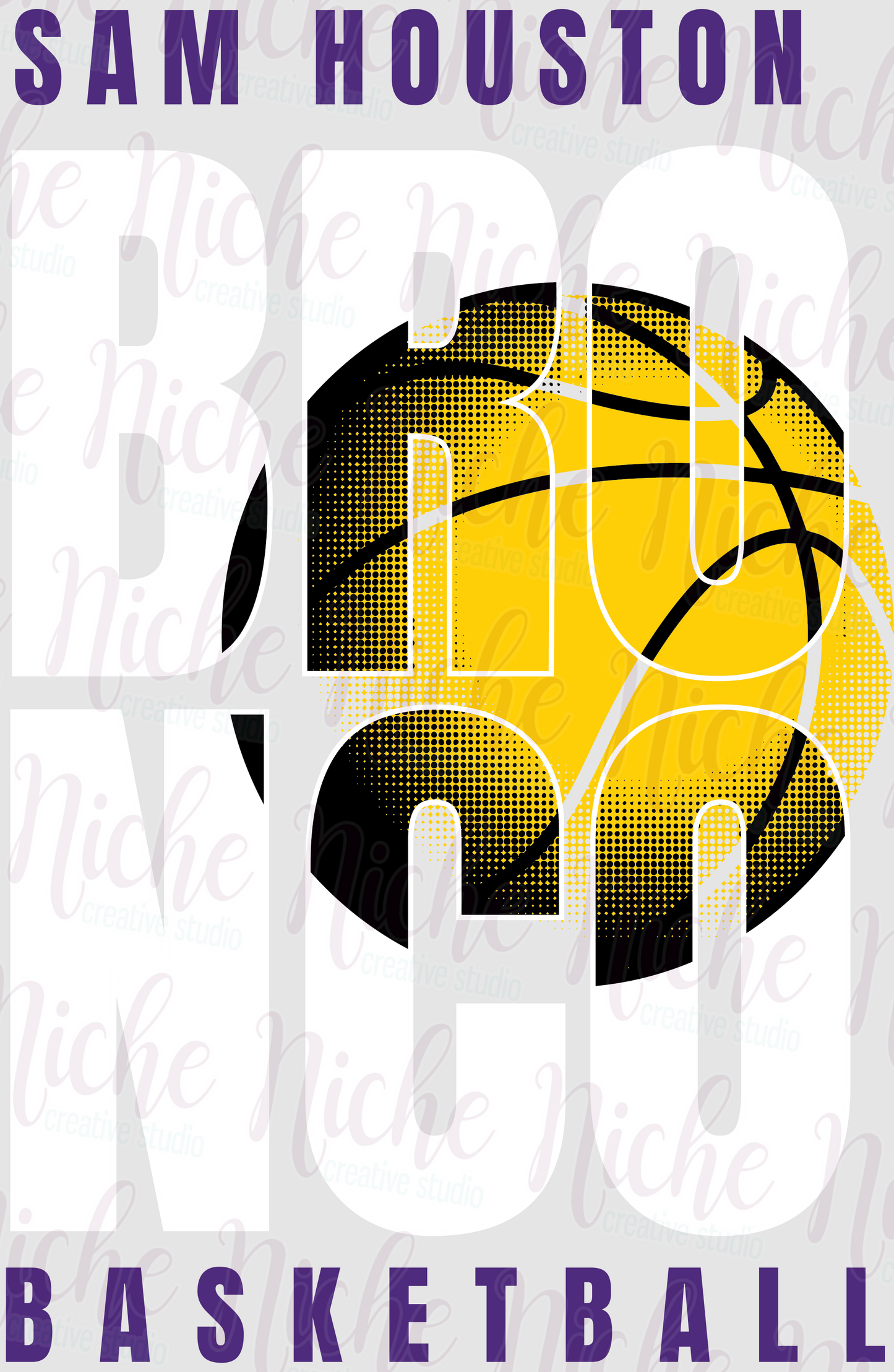 -BRO8711 Broncos Halftone Basketball Decal