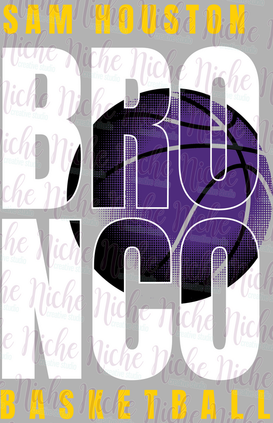 -BRO8711 Broncos Halftone Basketball Decal