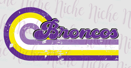 -BRO8845 Retro Sports Broncos Decal
