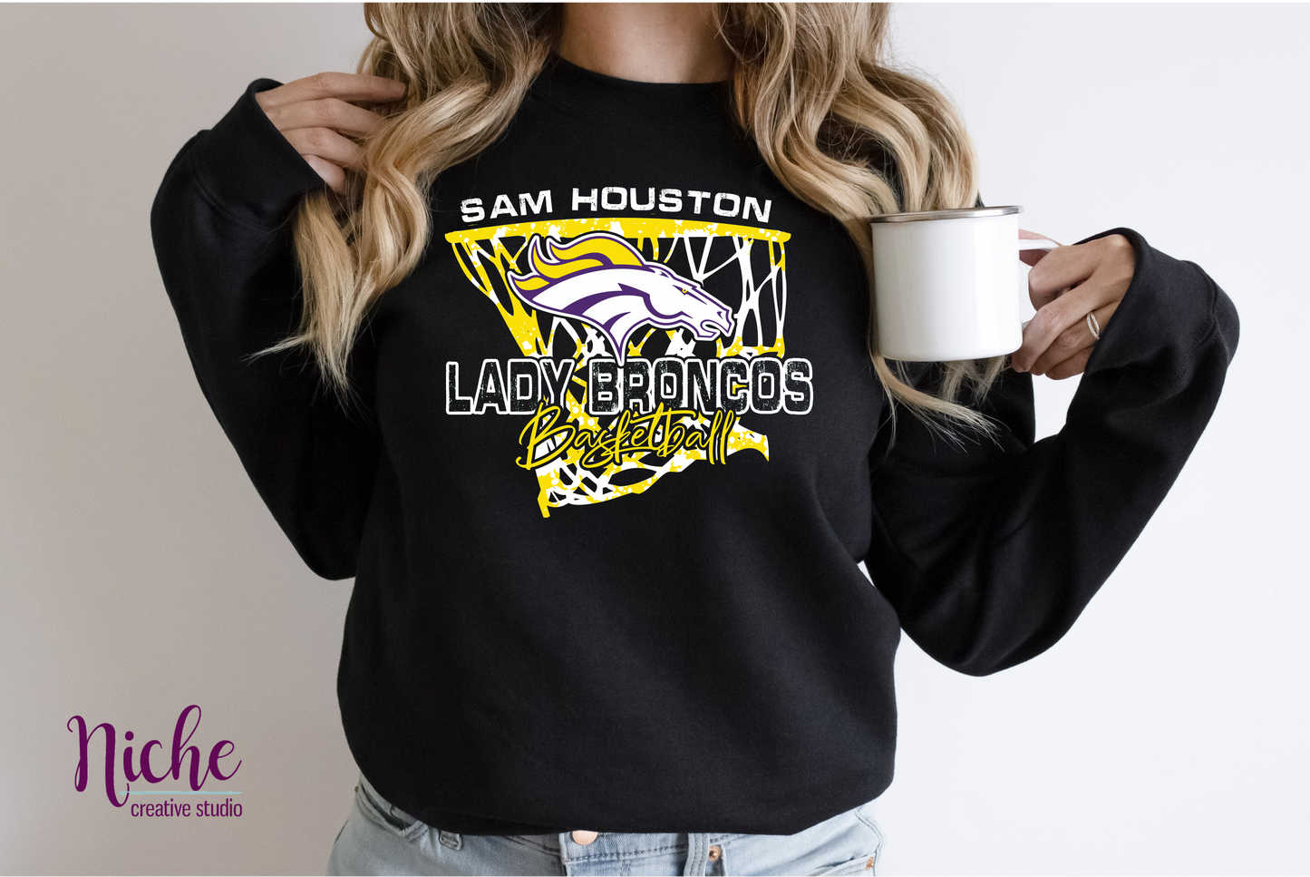 -BRO933 Lady Broncos Basketball Decal