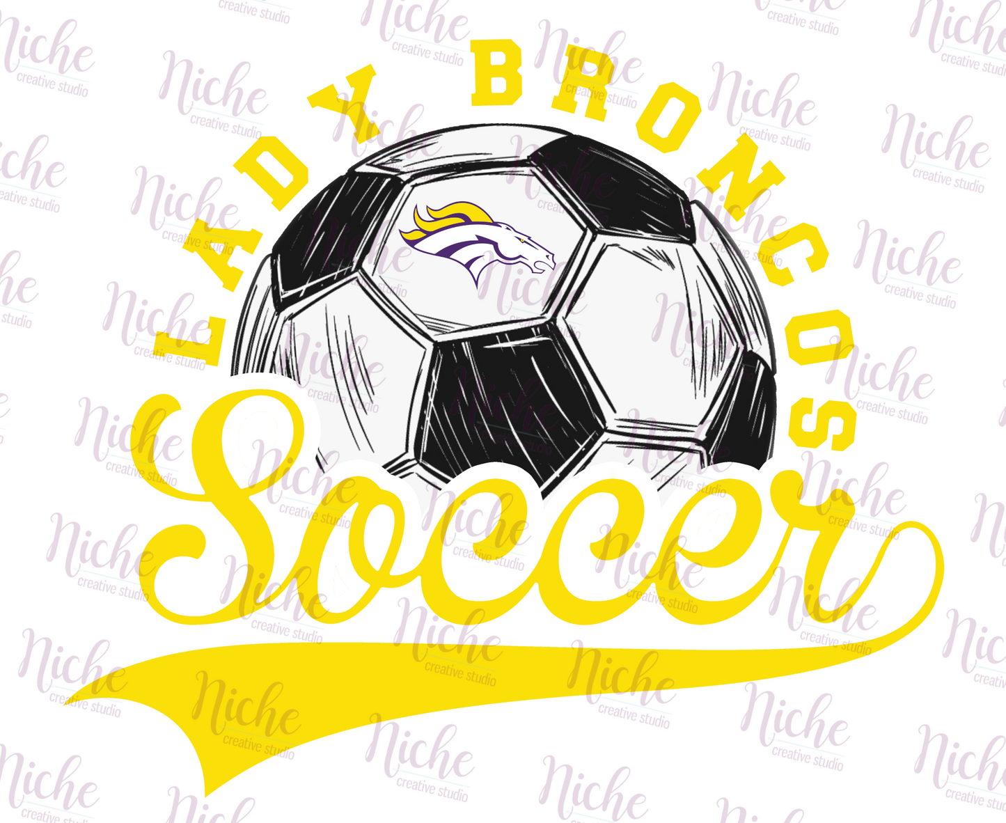 -BRO938 Lady Broncos Soccer Decal