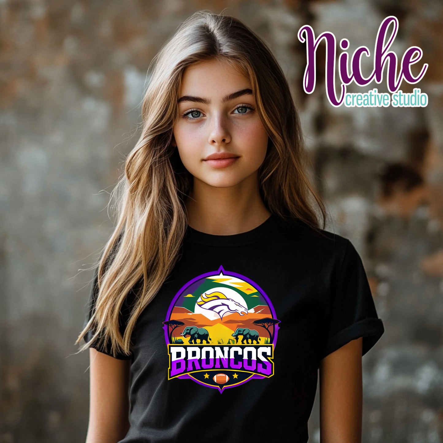 -BRO8461 Broncos Football Wildlife Decal