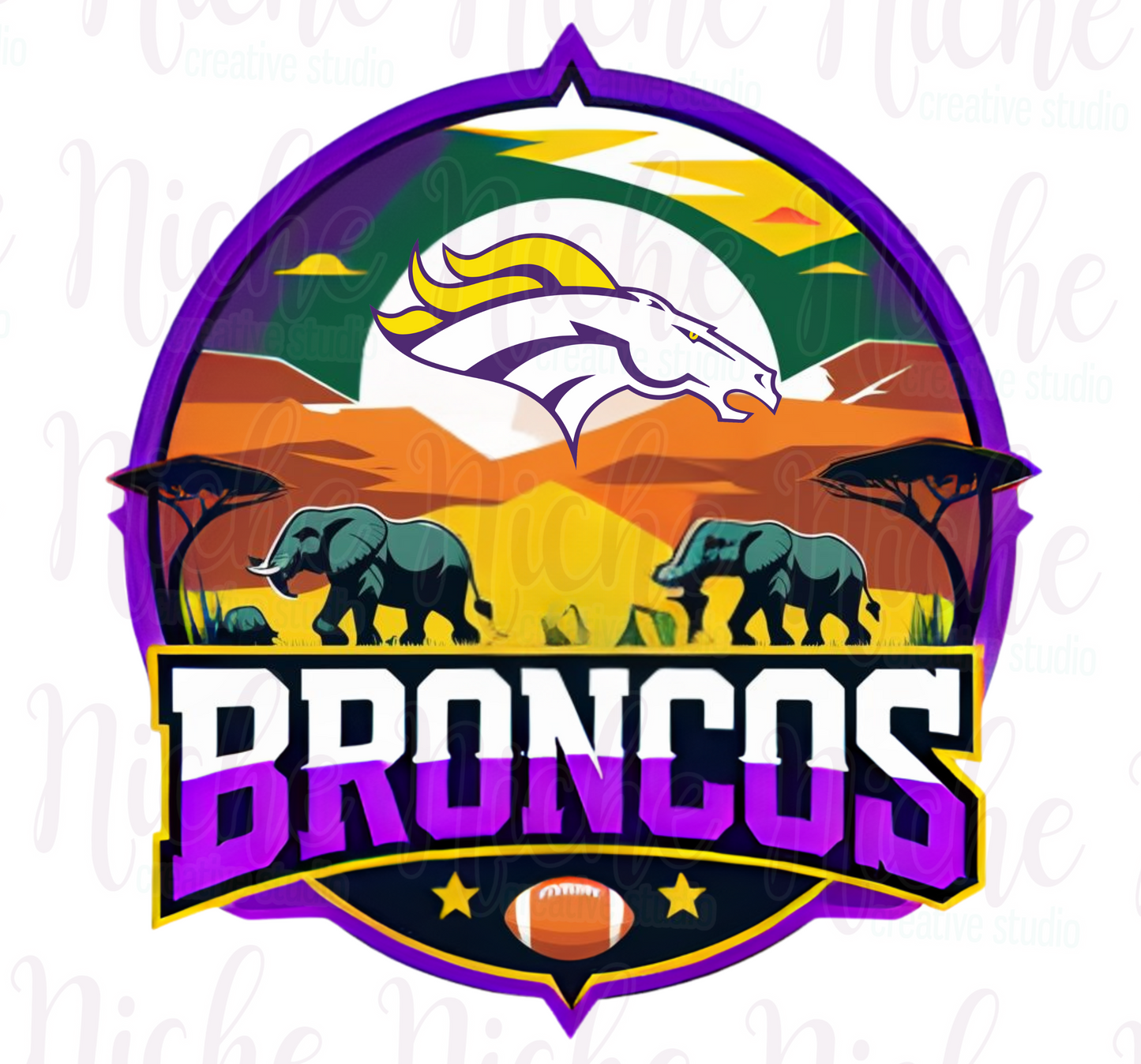 -BRO8461 Broncos Football Wildlife Decal