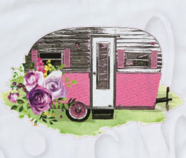 - CAM2604 Pink Floral Camper Decal