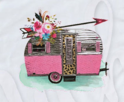 - CAM2605 pink leopard camper Decal