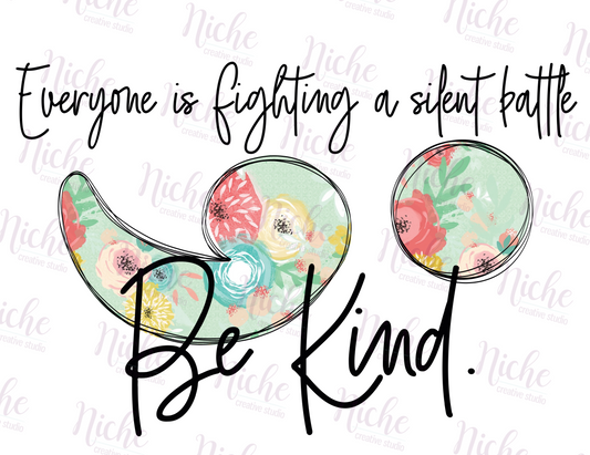 -CAU002 Be Kind Floral Decal