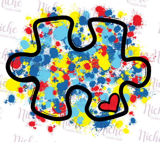 - CAU1004 Puzzle Autism Splatter Decal
