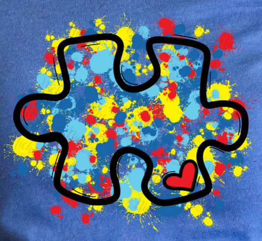 - CAU1004 Puzzle Autism Splatter Decal
