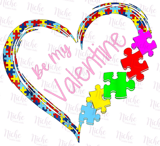 -CAU1554 Autism Heart Valentine Decal