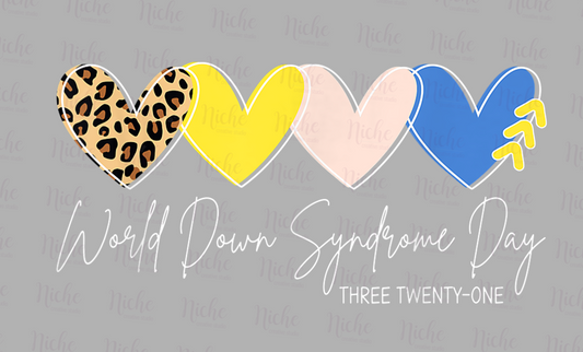 -CAU1724 Hearts World Down Syndrome Day Decal