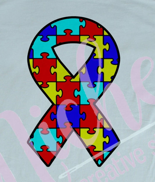 - CAU2862 Autism Puzzle Ribbon Decal