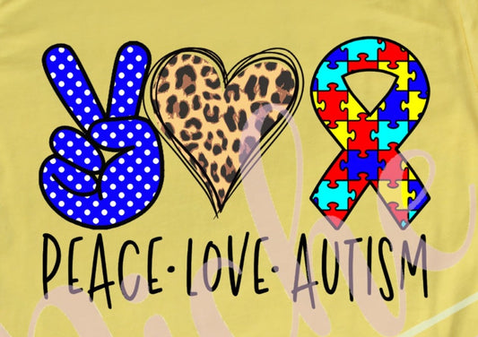 - CAU2868 Peace Love Autism Decal