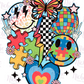 CAU2869 Retro Autism Collage Decal