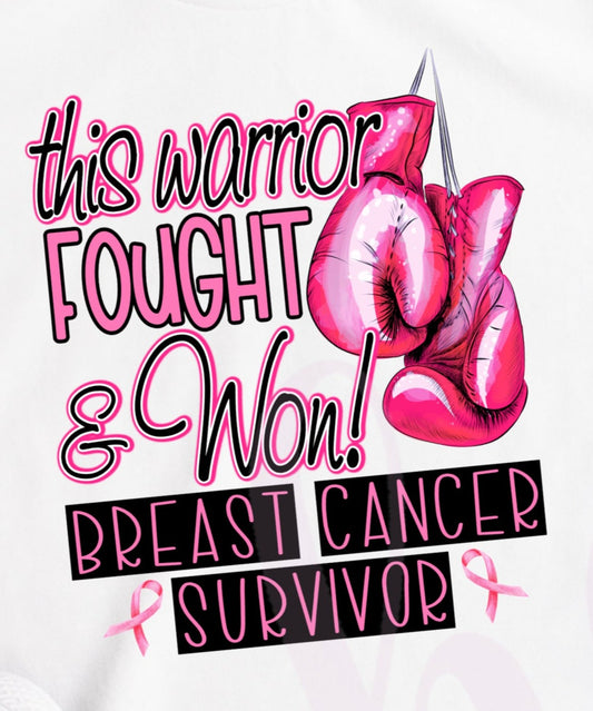 - CAU2873 Fought and Won Breast Cancer Survivor Decal