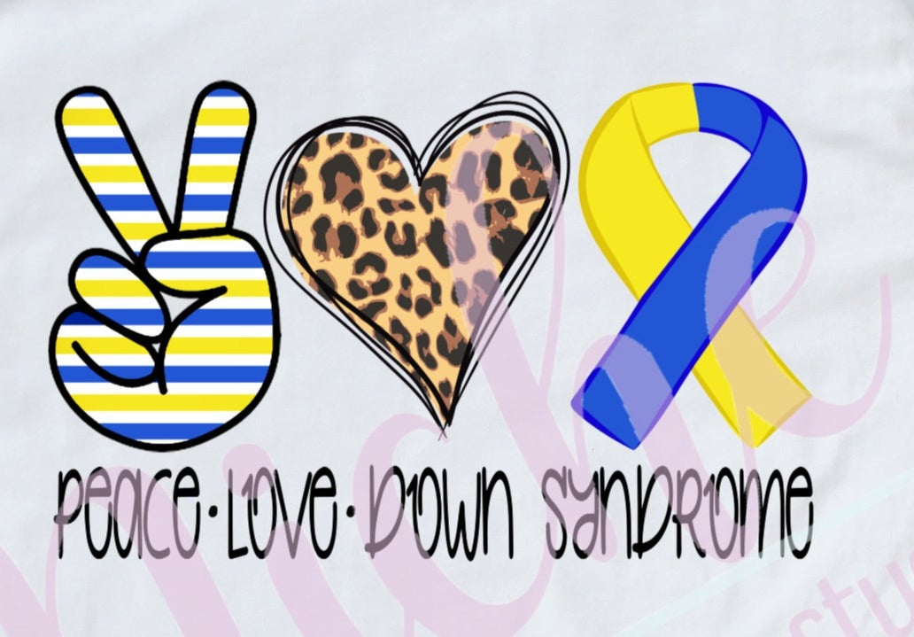 - CAU2883 Peace Love Down Syndrome Decal