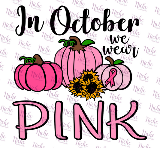 -CAU786 In October We Wear Pink Decal