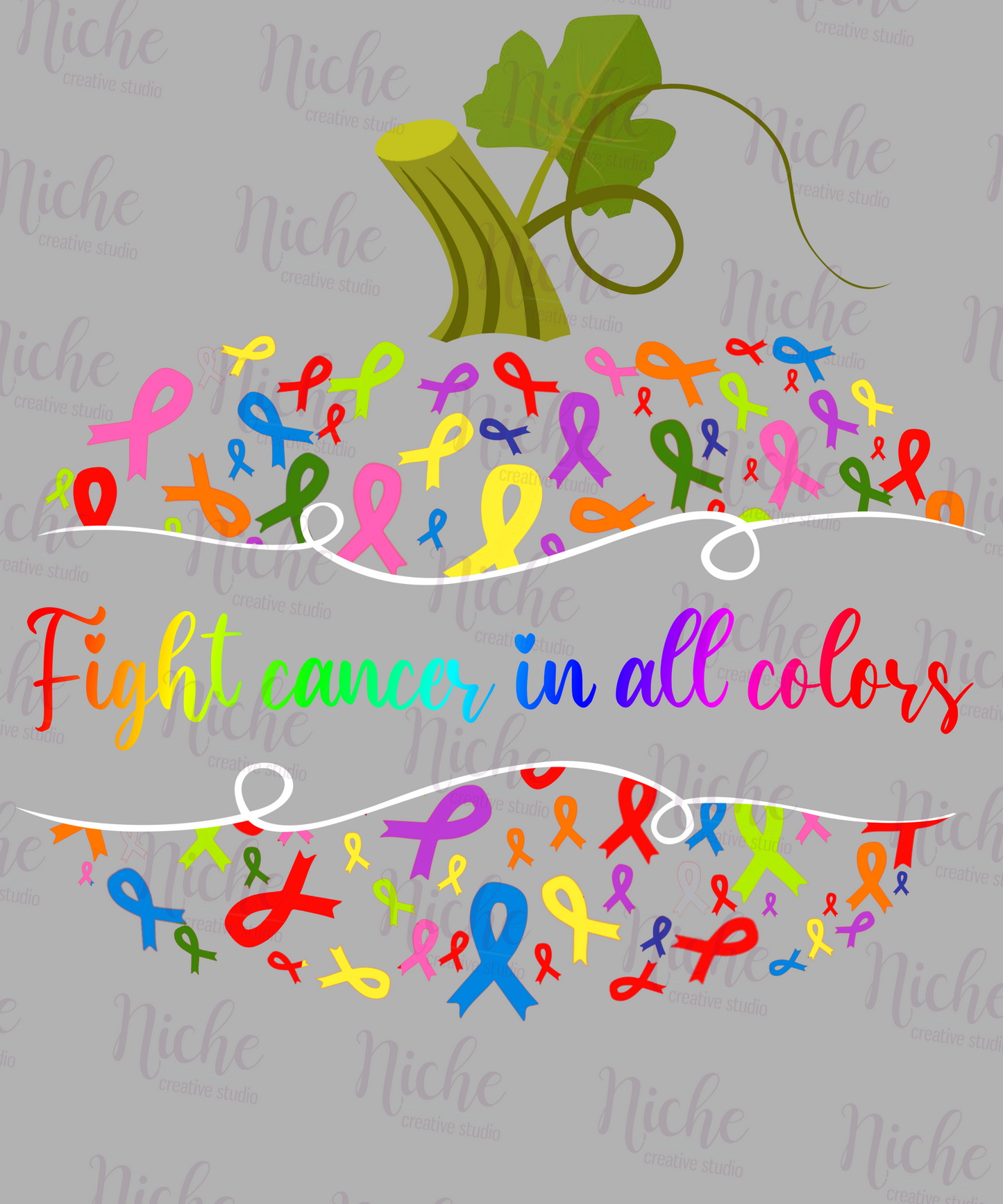 -CAU8054 Apple with Ribbons Decal