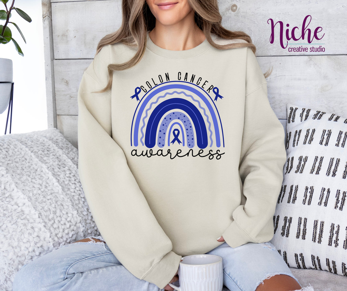 -CAU8090 Colon Cancer Awareness Rainbow Decal