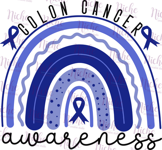 -CAU8090 Colon Cancer Awareness Rainbow Decal