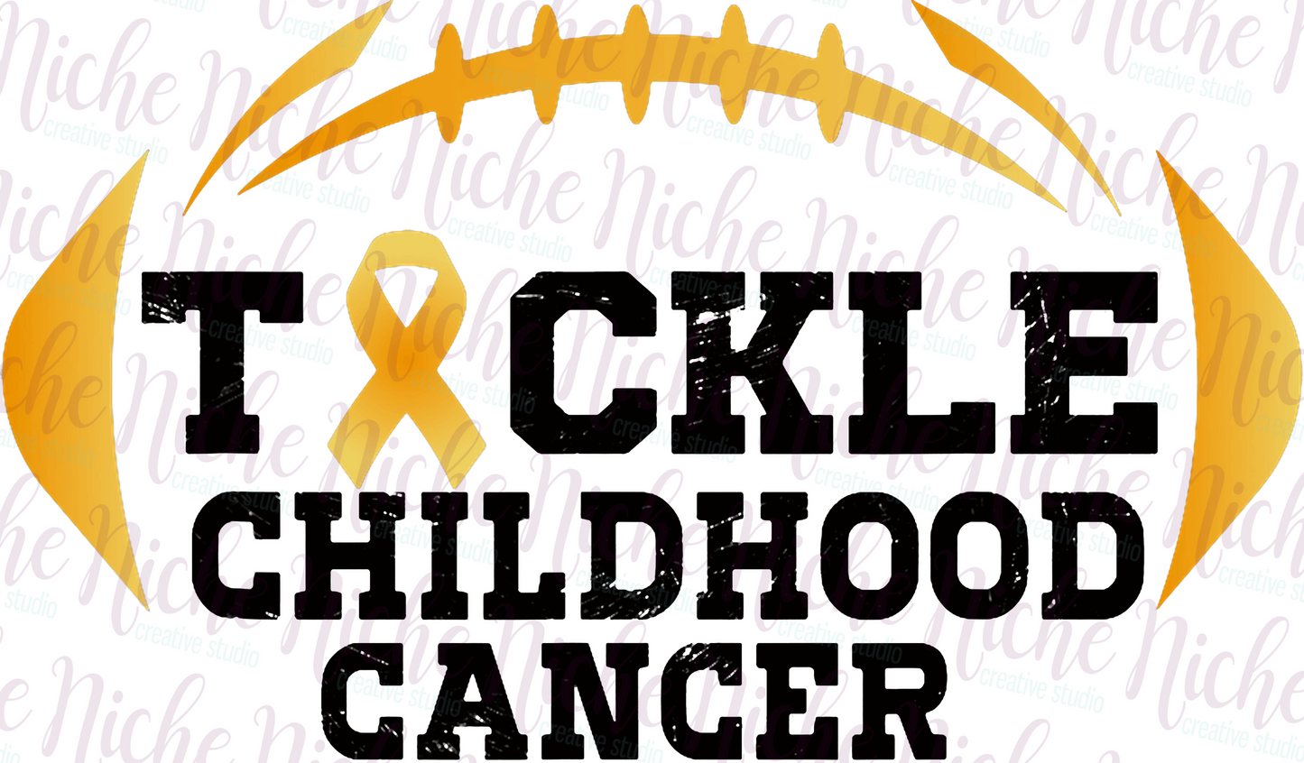 -CAU8292 Tackle Football Childhood Cancer Decal