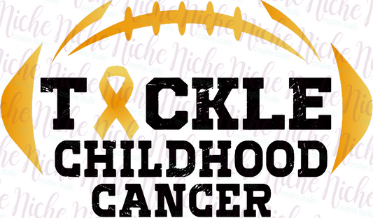 -CAU8292 Tackle Football Childhood Cancer Decal