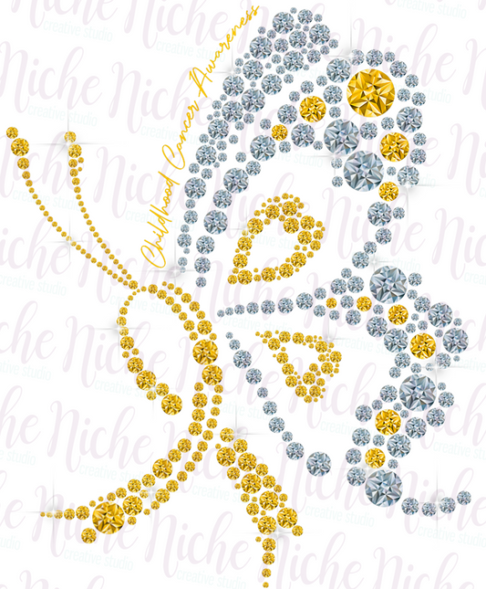 -CAU8295 Childhood Cancer Awareness Butterfly Decal