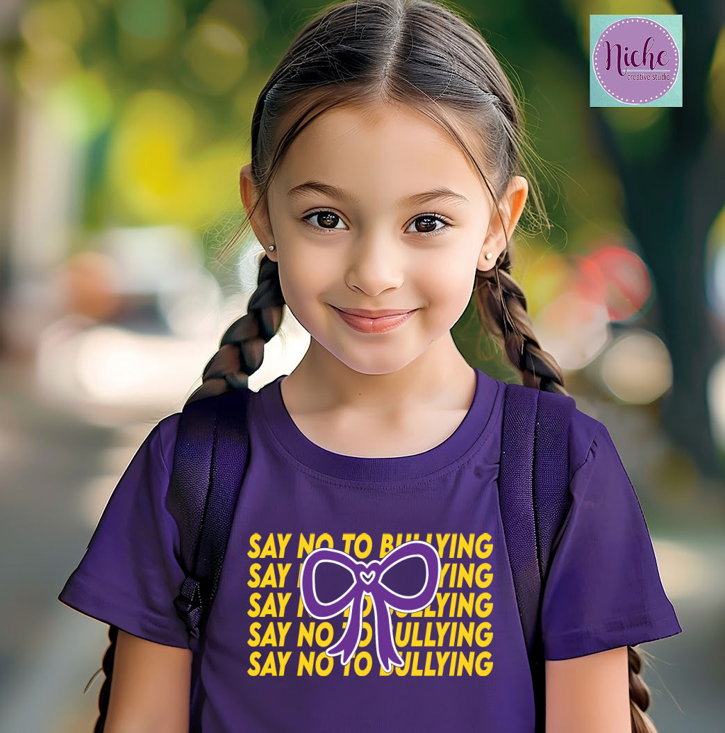 -CAU8478 Stop Bullying Bow Decal