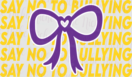 -CAU8478 Stop Bullying Bow Decal