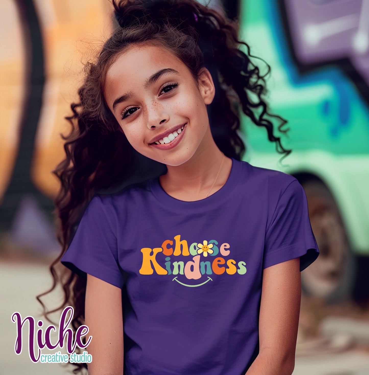-CAU8600 Choose Kindness Retro Groovy Decal