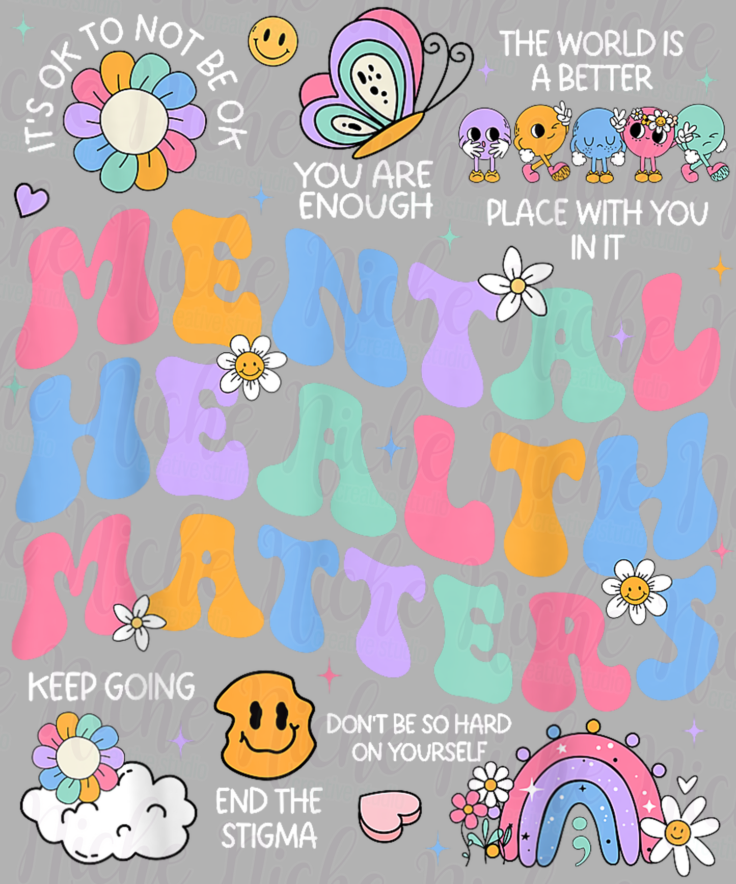 -CAU8604 Mental Health Matters Collage Decal