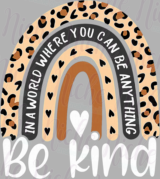 -CAU8614 Be Kind Leopard Rainbow Decal