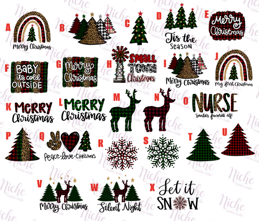 -CHR1011 Merry Christmas Plaid Collection Decal