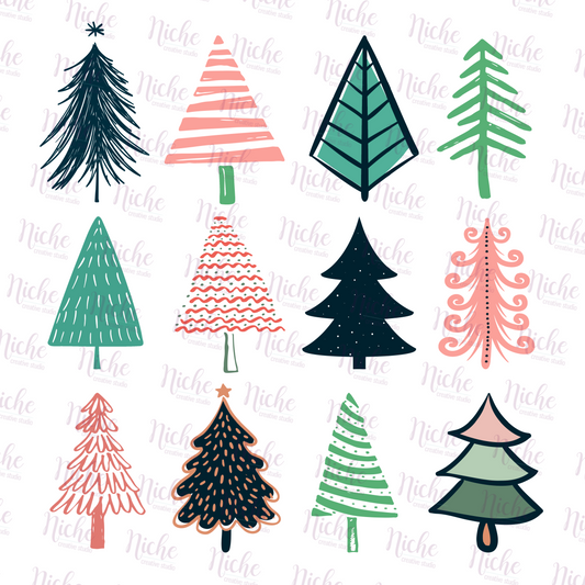 -CHR1016 Hand Drawn Trees Decal