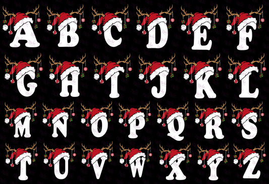 -CHR1018 Christmas Alphabet Antlers Decal