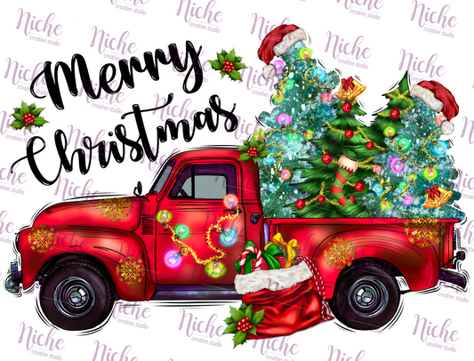 -CHR1030 Merry Christmas Truck Decal