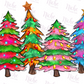 -CHR1038 Colorful Christmas Tree Decal